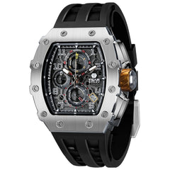 TSAR BOMBA Mens Watches Luxury Tonneau Watches for Men Waterproof 50M Analog Watch Chronograph Calendar Date Men’s Dress Business Work Watch Diver Large Square Face Wristwatch