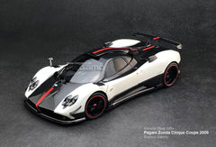 1/18 Almost Real AR+ Pagani Zonda Cinque Coupe 2009 White Diecast Full Open