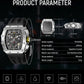 TSAR BOMBA Mens Watches Luxury Tonneau Watches for Men Waterproof 50M Analog Watch Chronograph Calendar Date Men’s Dress Business Work Watch Diver Large Square Face Wristwatch