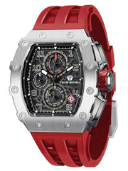 TSAR BOMBA Mens Watches Luxury Tonneau Watches for Men Waterproof 50M Analog Watch Chronograph Calendar Date Men’s Dress Business Work Watch Diver Large Square Face Wristwatch