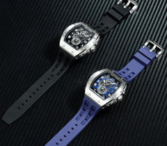 TSAR BOMBA Mens Watches Luxury Tonneau Watches for Men Waterproof 50M Analog Watch Chronograph Calendar Date Men’s Dress Business Work Watch Diver Large Square Face Wristwatch