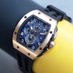 TSAR BOMBA Mens Watches Luxury Tonneau Watches for Men Waterproof 50M Analog Watch Chronograph Calendar Date Men’s Dress Business Work Watch Diver Large Square Face Wristwatch