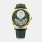 Men Automatic Green Dial Multi-Function Leather Watch 821-L21412