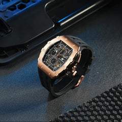 TSAR BOMBA Mens Watches Luxury Tonneau Watches for Men Waterproof 50M Analog Watch Chronograph Calendar Date Men’s Dress Business Work Watch Diver Large Square Face Wristwatch