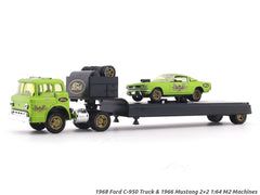 1968 Ford C-950 Truck & 1966 Mustang 2+2 1:64 M2 Machines diecast hauler scale model
