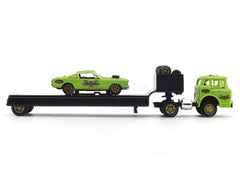 1968 Ford C-950 Truck & 1966 Mustang 2+2 1:64 M2 Machines diecast hauler scale model