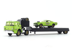 1968 Ford C-950 Truck & 1966 Mustang 2+2 1:64 M2 Machines diecast hauler scale model