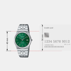 Enticer Men Quartz Green Dial Analog Stainless Steel Watch A2236