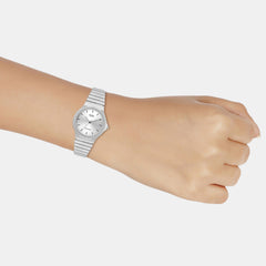 Youth Women Quartz Silver Dial Analog Stainless Steel Watch A2296