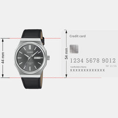 Enticer Men Quartz Grey Dial Analog Leather Watch A2419