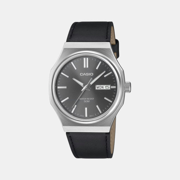 Enticer Men Quartz Grey Dial Analog Leather Watch A2419