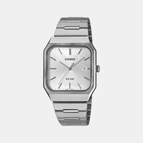 Enticer Men Quartz Silver Dial Analog Stainless Steel Watch A2468