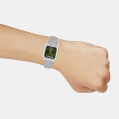 Vintage Unisex Quartz Green Dial Analog Stainless Steel Watch AD278