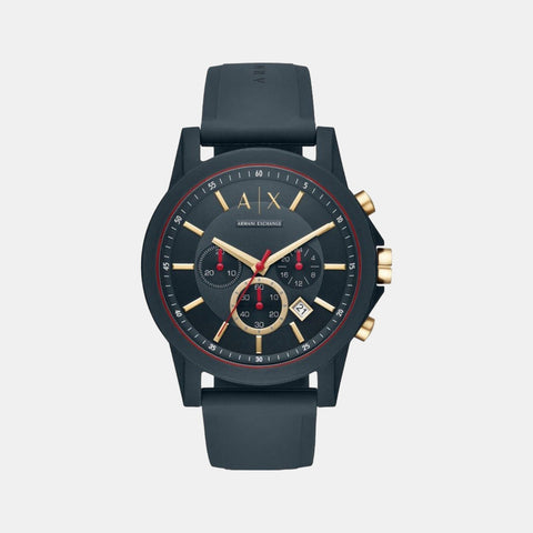 Outerbanks Men Quartz Blue Dial Chronograph Silicone Watch AX1335