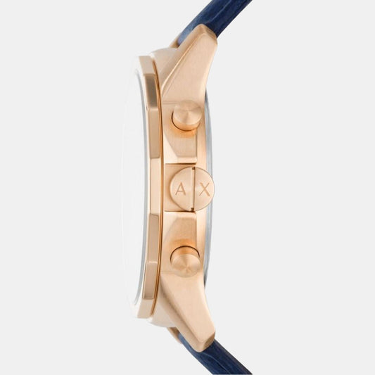 Banks Men Quartz Blue Dial Chronograph Leather Watch AX1723