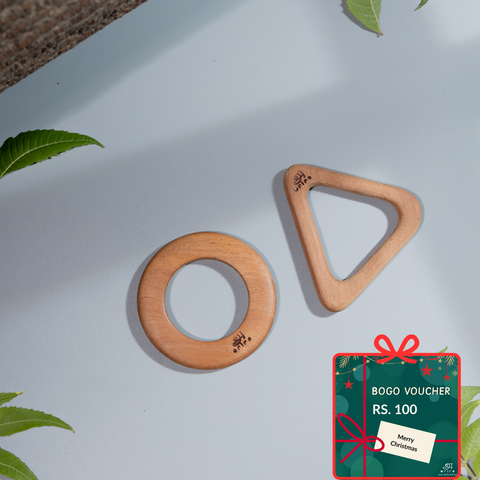 Wooden Teethers - Circle and Triangle