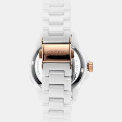 Fb-01 Women Quartz White Dial Analog Ceramic Watch CE1107