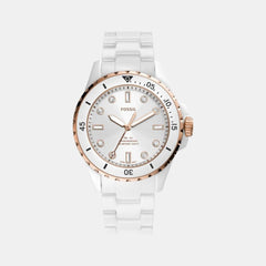 Fb-01 Women Quartz White Dial Analog Ceramic Watch CE1107