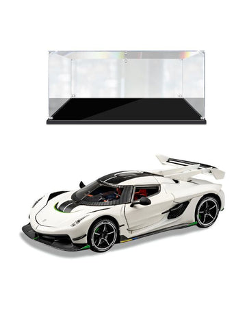 White - Chiyuan Koenigsegg Diecast Car – Premium Scale Model for Collectors & Enthusiasts with Acrylic Display Case.