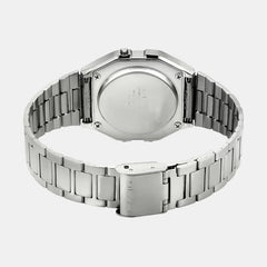 Vintage Unisex Quartz Grey Dial Digital Stainless Steel Watch D011