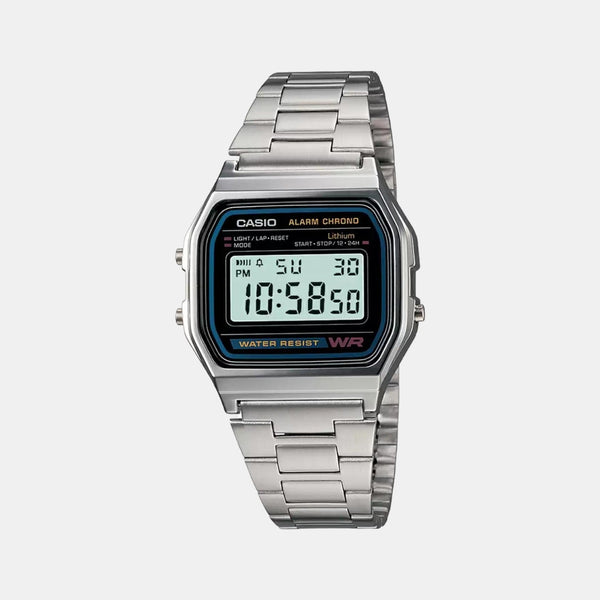 Vintage Unisex Quartz Grey Dial Digital Stainless Steel Watch D011