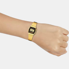 Vintage Women Quartz Black Dial Digital Stainless Steel Watch D124