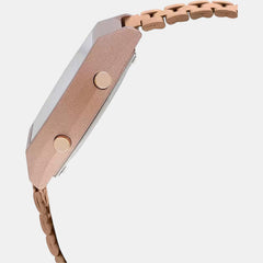 Vintage Unisex Quartz Rose Gold Dial Digital Stainless Steel Watch D128