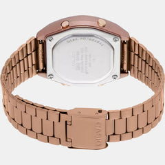 Vintage Unisex Quartz Rose Gold Dial Digital Stainless Steel Watch D128