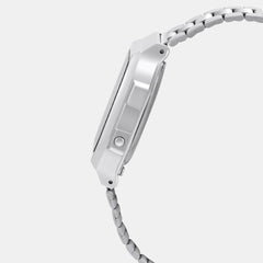 Vintage Unisex Quartz Grey Dial Digital Stainless Steel Watch D131