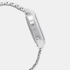 Vintage Unisex Quartz Grey Dial Digital Stainless Steel Watch D131