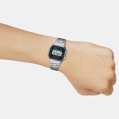 Vintage Unisex Quartz Grey Dial Digital Stainless Steel Watch D131