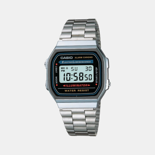 Vintage Unisex Quartz Grey Dial Digital Stainless Steel Watch D131
