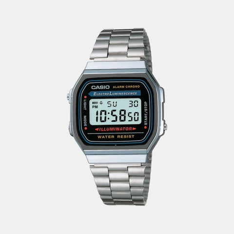 Vintage Unisex Quartz Grey Dial Digital Stainless Steel Watch D131