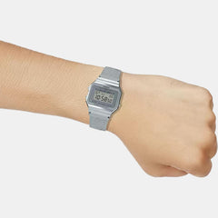 Vintage Women Quartz Grey Dial Digital Stainless Steel Watch D170