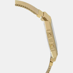 Vintage Unisex Quartz Gold Dial Digital Stainless Steel Watch D171