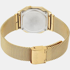 Vintage Unisex Quartz Gold Dial Digital Stainless Steel Watch D171