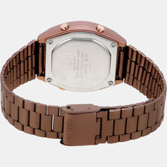 Vintage Unisex Quartz Rose Gold Dial Digital Stainless Steel Watch D187