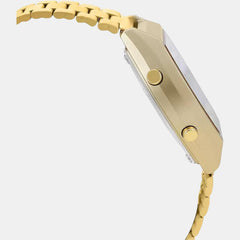 Vintage Unisex Quartz Gold Dial Digital Stainless Steel Watch D188