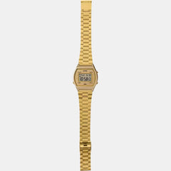 Vintage Unisex Quartz Gold Dial Digital Stainless Steel Watch D188