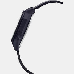 Vintage Unisex Quartz Black Dial Digital Stainless Steel Watch D199