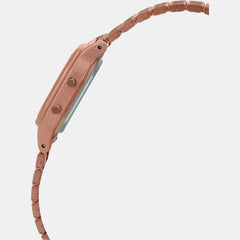 Vintage Women Quartz Rose Gold Dial Digital Stainless Steel Watch D217