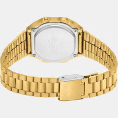 Vintage Men Quartz Blue Dial Digital Stainless Steel Watch D284