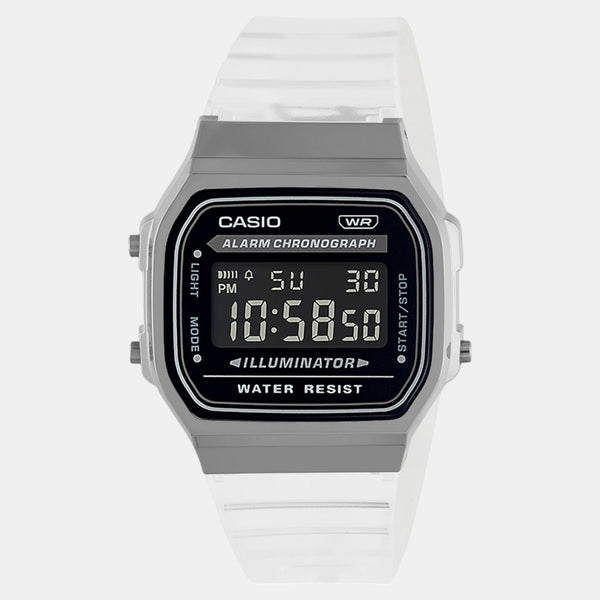 Vintage Unisex Quartz Black Dial Digital Stainless Steel Watch D306