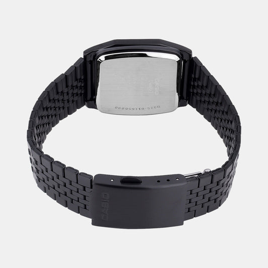 Vintage Unisex Quartz Black Dial Digital Stainless Steel Watch D325