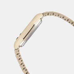 Vintage Unisex Quartz Gold Dial Digital Stainless Steel Watch D327