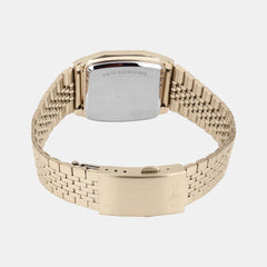 Vintage Unisex Quartz Gold Dial Digital Stainless Steel Watch D327