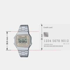 Vintage Unisex Quartz Light Brown Dial Digital Stainless Steel Watch D332