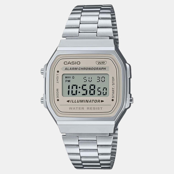 Vintage Unisex Quartz Light Brown Dial Digital Stainless Steel Watch D332