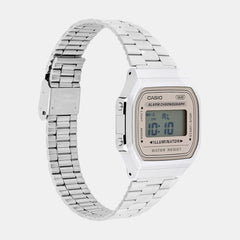 Vintage Unisex Quartz Light Brown Dial Digital Stainless Steel Watch D332