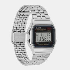 Vintage Unisex Quartz Black Dial Digital Stainless Steel Watch D338